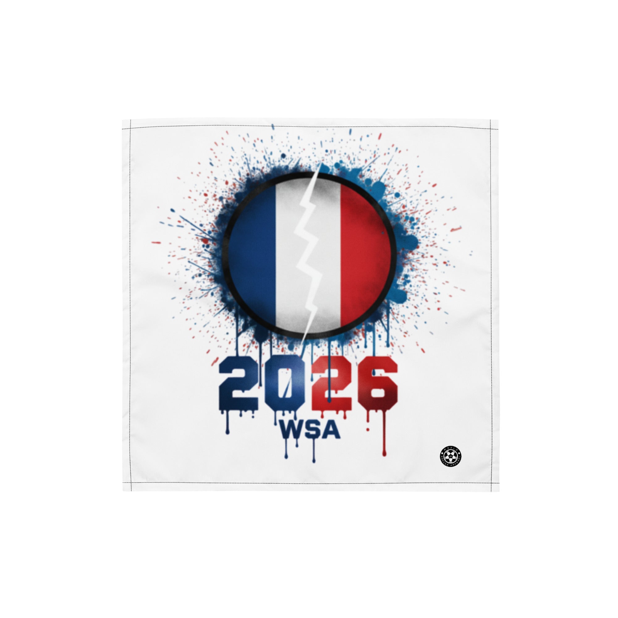 Wall clock with 2026 WSA design featuring a circle with blue, white, and red colors on a white background.