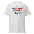 White t-shirt with 2026 WSA design featuring American and Croatian flags on a white background
