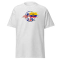 White t-shirt with 2026 World Cup logo featuring American and Ecuadorian flags on a white background