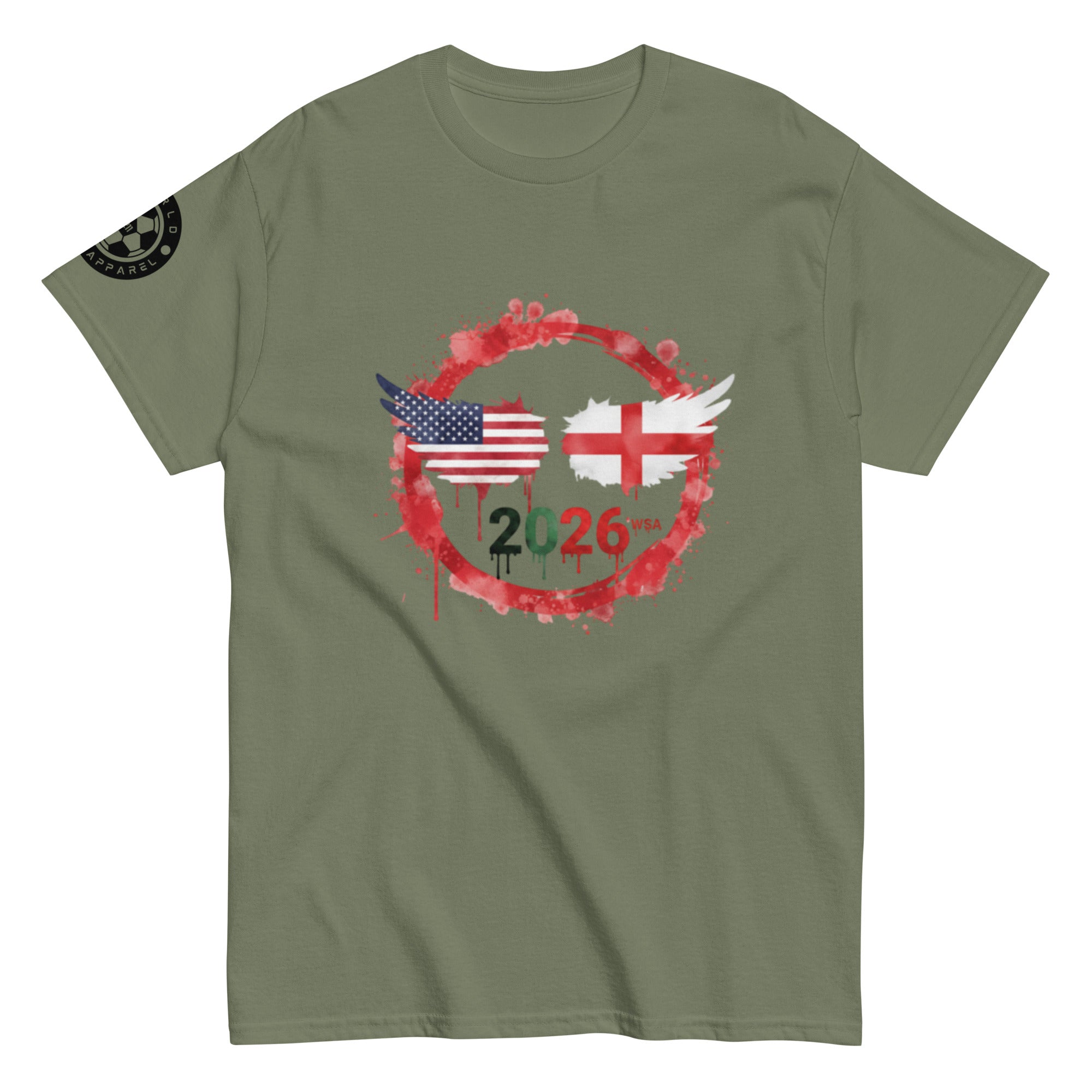 USA vs England World Cup 2026 Wings Design Soccer T-Shirt | Unisex Classic Tee