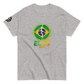 Gray t-shirt with a graphic design featuring a flag and '2026 WGA' text on a white background