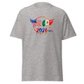Gray t-shirt with 2026 WSA graphic featuring American and Mexican flags on a white background