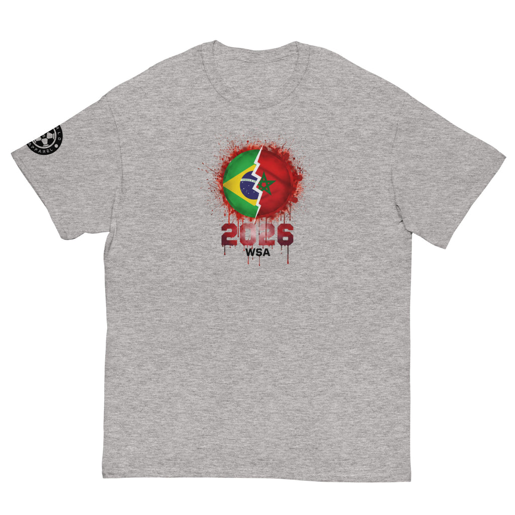 Gray t-shirt with a colorful graphic design on the back, featuring the WSA logo.