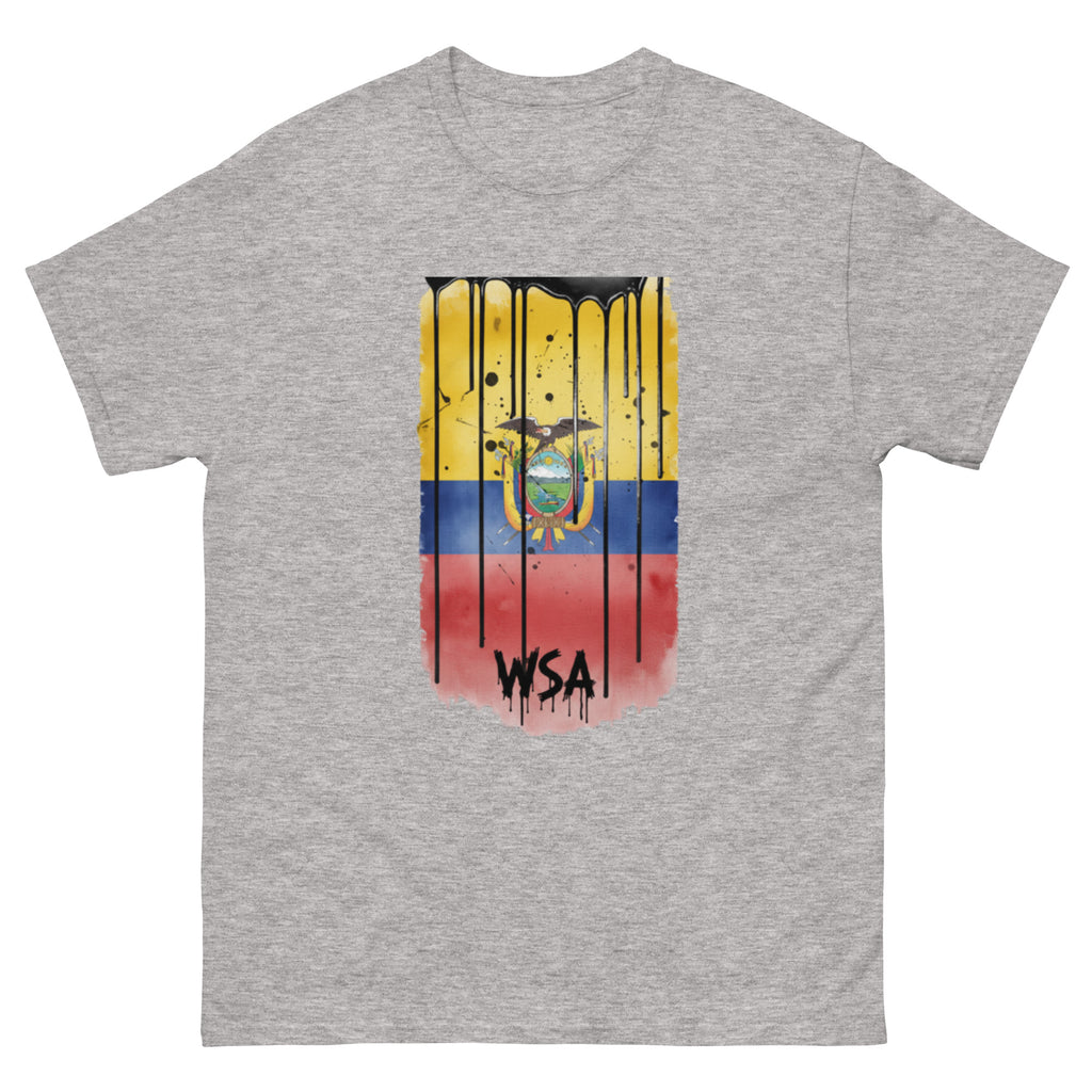 Gray t-shirt with a colorful graphic design and 'WSA' text on a white background
