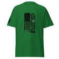 Green t-shirt with black American flag graphic and 'WSA' text on a white background