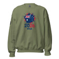 Green sweatshirt with Australian flag design and text on a white background