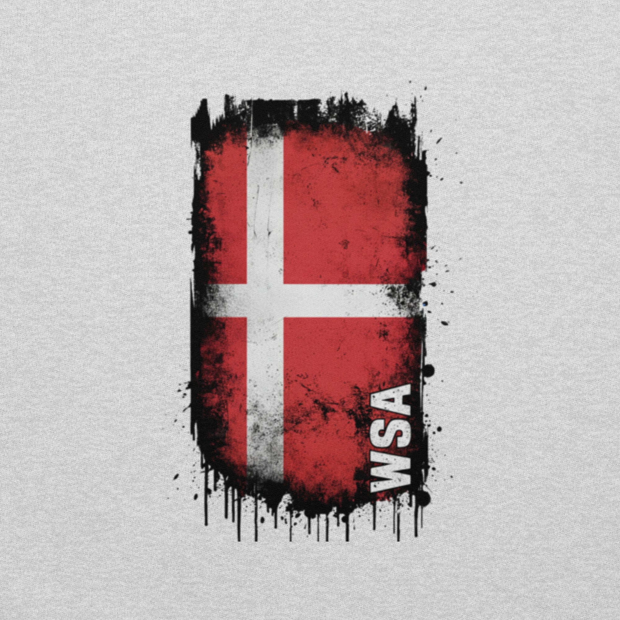 Red and black abstract design with 'WSA' on a light gray background