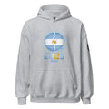 Gray hoodie with a design featuring a flag and '2023 WBA' text on a white background