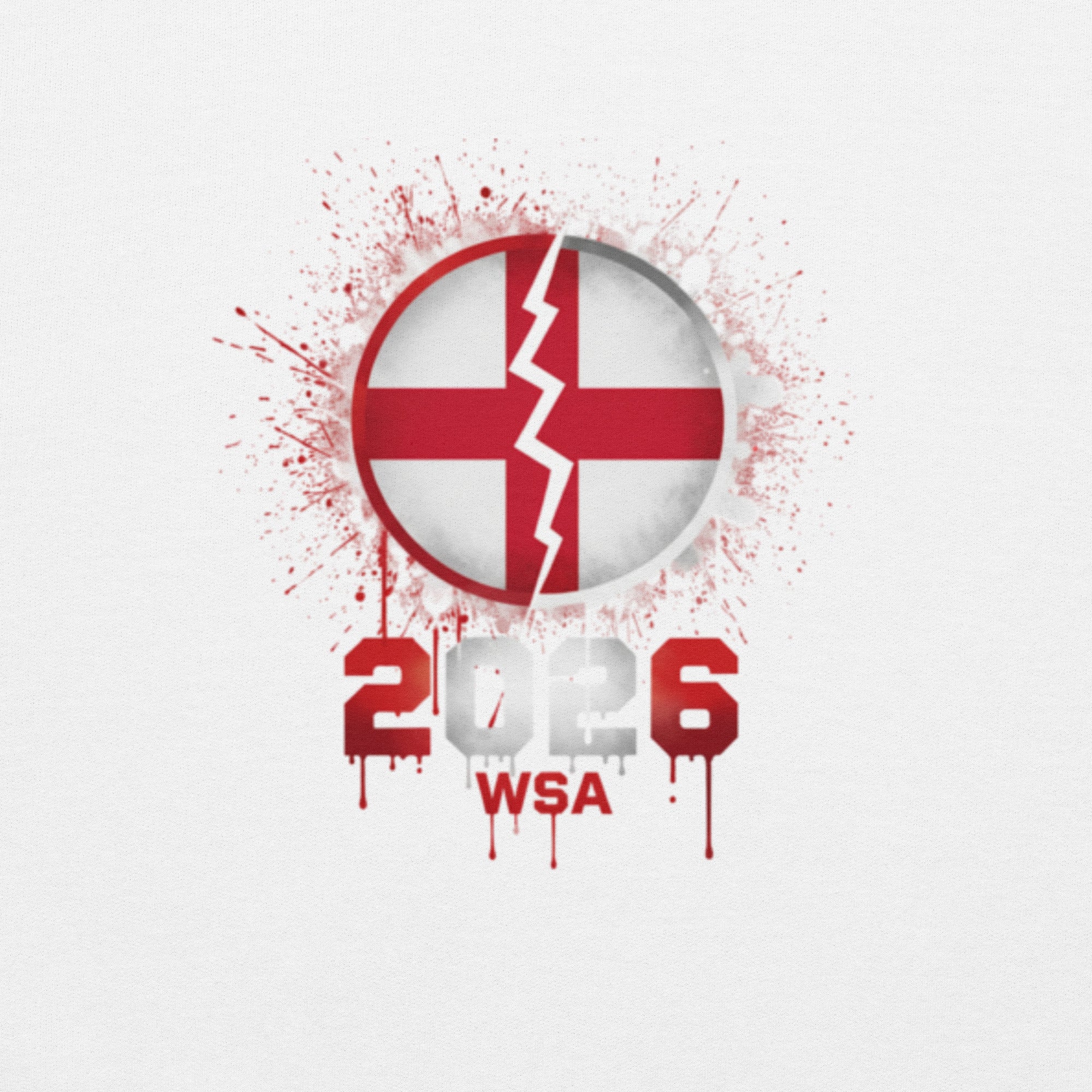 Design with a red and white circle, lightning bolt, and '2026 WSA' text on a light gray background