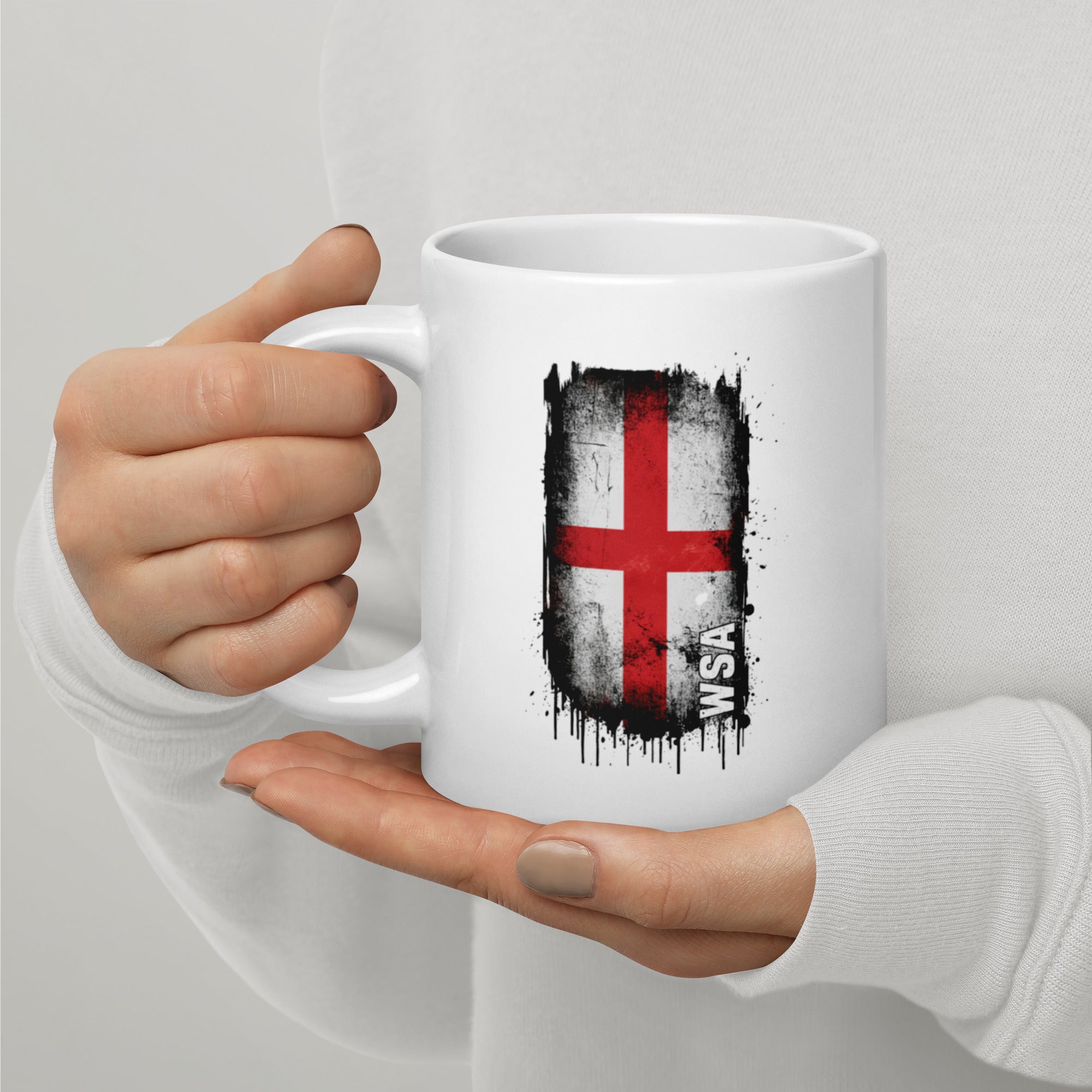 England White glossy mug