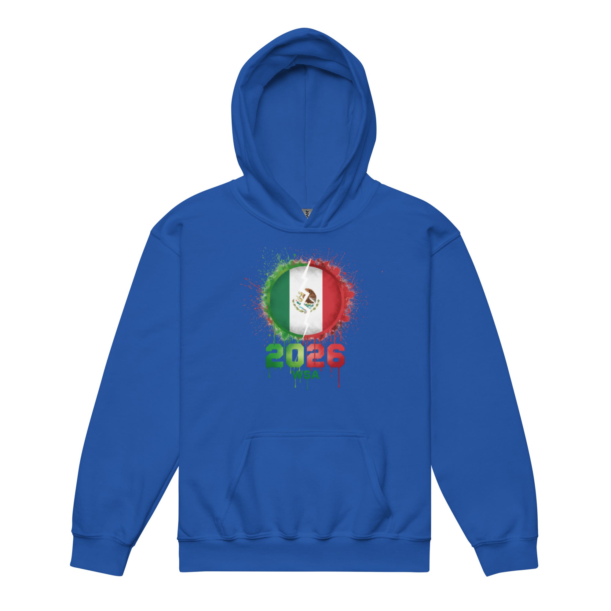 Mexico World Cup 2026 Youth hoodie Royal front
